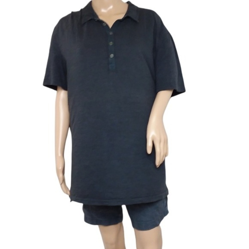 John Varvatos Striped Black Polo Shirt